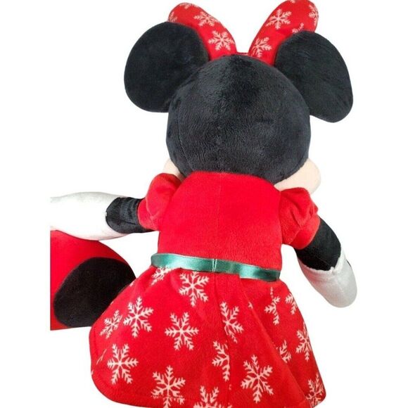 Disney Christmas Minnie Mouse Stuffed Animal 22"Plush Toy 22' Snowflake Dress - Picture 3 of 15